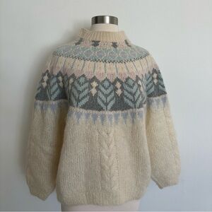 Vintage John Bull Hand Knitted Nordic Pattern Style Sweater